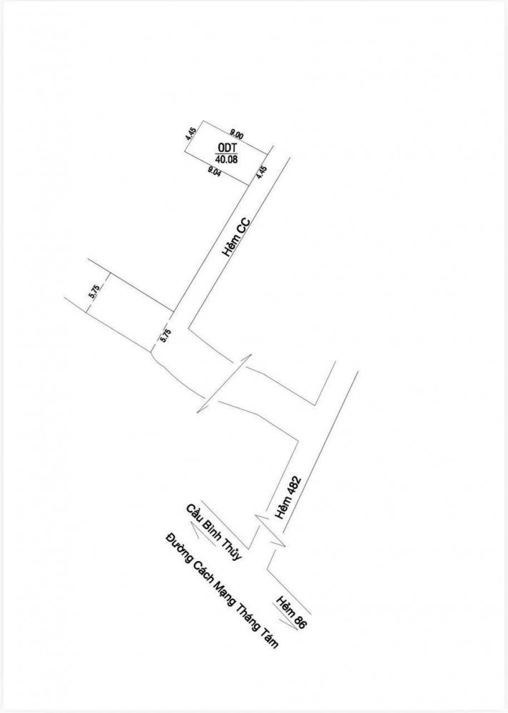 NỀN CẤP PHÉP XD CHÍNH HẺM 506 GẦN CHỢ AN THỚI