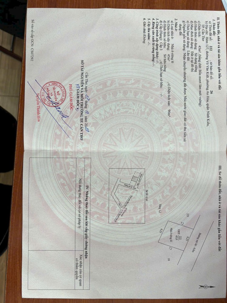 Bán nhà trệt lầu hẻm 9 Phạm Ngọc Hưng