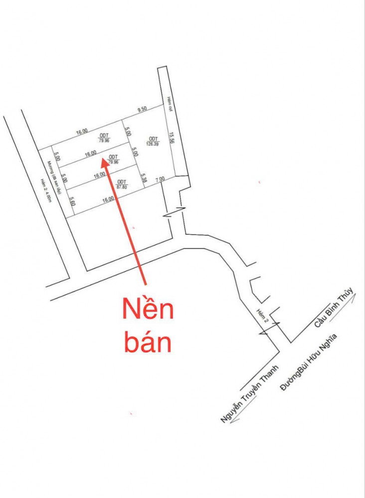 Bán nền thổ cư lộ 7 m hẻm 1 Bùi Hữu Nghĩa