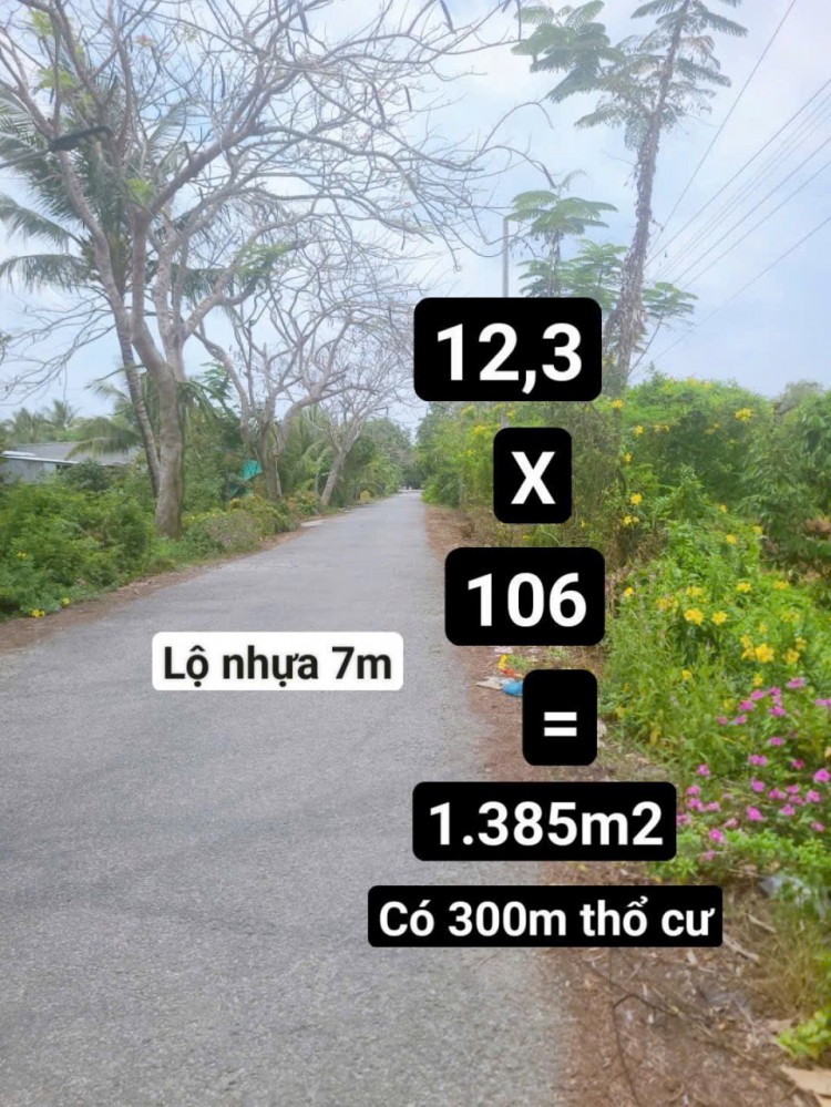 BÁN 1.385M2 MẶT TIỀN LỘ NHỰA, CÁCH CHỢ TRƯỜNG HÒA & TỈNH LỘ 926 TẦM 200M Giá : (khách thiện chí ib gấp)