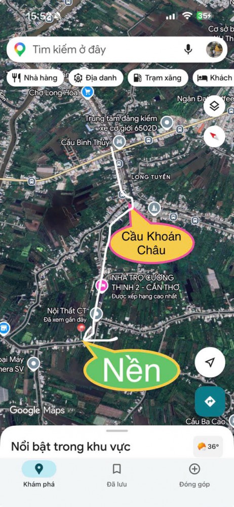 BÁN 761m2 ĐẤT THỔ CƯ VÀ VƯỜN THUỘC TRỤC CHÍNH RẠCH ÔNG DỰA THÔNG RA RẠCH KHOÁN CHÂU P.LONG TUYỀN CẦN THƠ