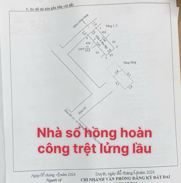 Nhà trệt lửng lầu giá rẻ hẻm 68 Cmt8 thông ra được hẻm 86 Cmt8, Cái Khế ,Ninh Kiều , Cần Thơ.  Sổ hồng hoàn công.