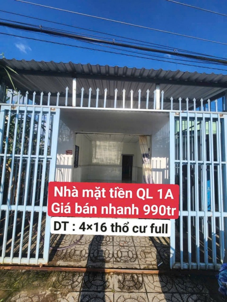 BÁN NHÀ MẶT TIỀN QUỐC LỘ 1A thuộc Xã Thạnh Hòa TP Cần Thơ