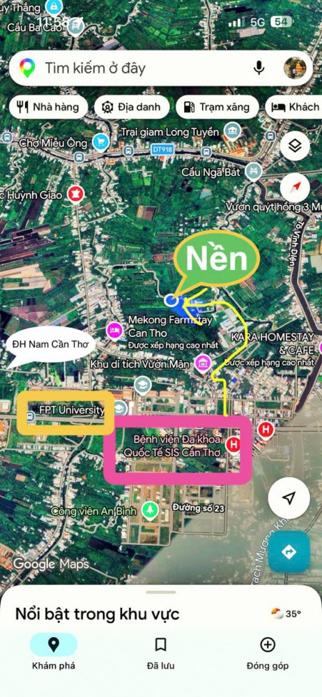 Bán Nền Thổ Cư Gần Trường ĐH FPT và BV Nhi Đồng Thuộc Rạch Ngã Bát Khu Di Tích Vườn Mận P. Long Tuyền TP. Cần Thơ.