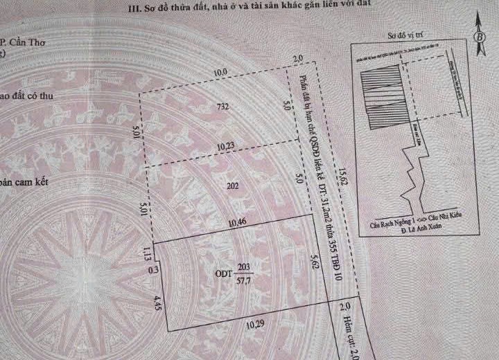 NỀN THỔ CƯ 58M2 HẺM 50 LÊ ANH XUÂN VÀO THẲNG 50M TỚI NỀN RẺ NHẤT TRUNG TÂM NINH KIỀU - CT GIÁ 960 TRIỆU!