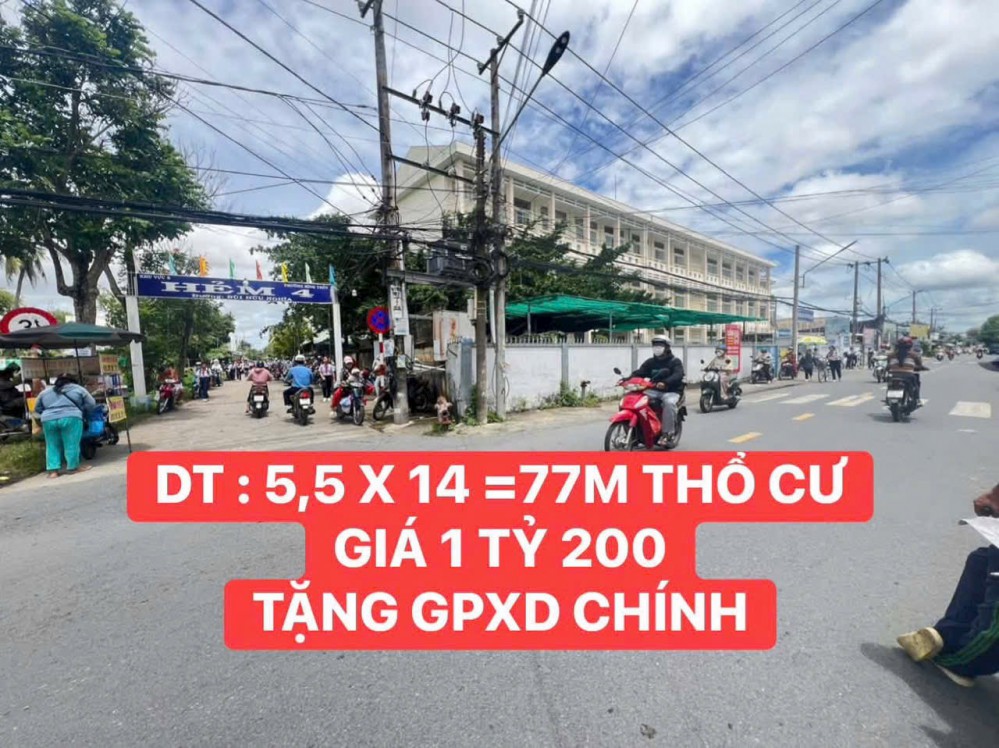 TẶNG GIẤY PHÉP XÂY DỰNG CHÍNH  CHỦ GỞI BÁN NỀN HẺM 4 BÙI HỮU NGHĨA KẾ TRƯỜNG HỌC BÌNH THUỶ 2