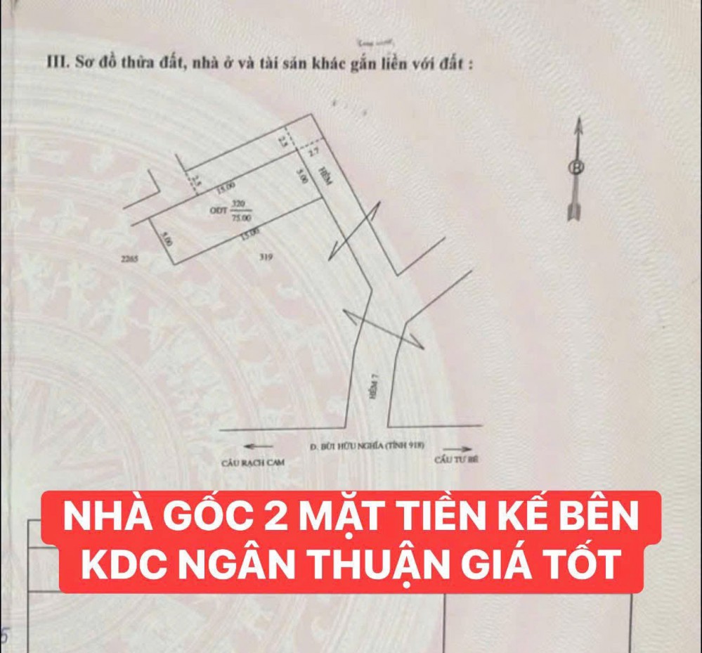 Chủ Gởi Bán Nền Tặng Nhà Cấp 4 - Gốc 2 Mặt Tiền - Hẻm 7 Bùi Hữu Nghĩa - Cách Cầu Bình Thuỷ Võ Văn Kiệt Chỉ 300m