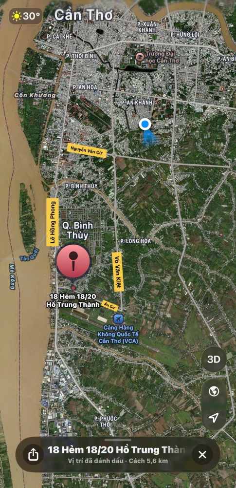 Đất Hẻm 95 đường ÂU CƠ, p.Thới An Đông - tp Cần Thơ. Thông hẻm 18 Hồ Trung Thành