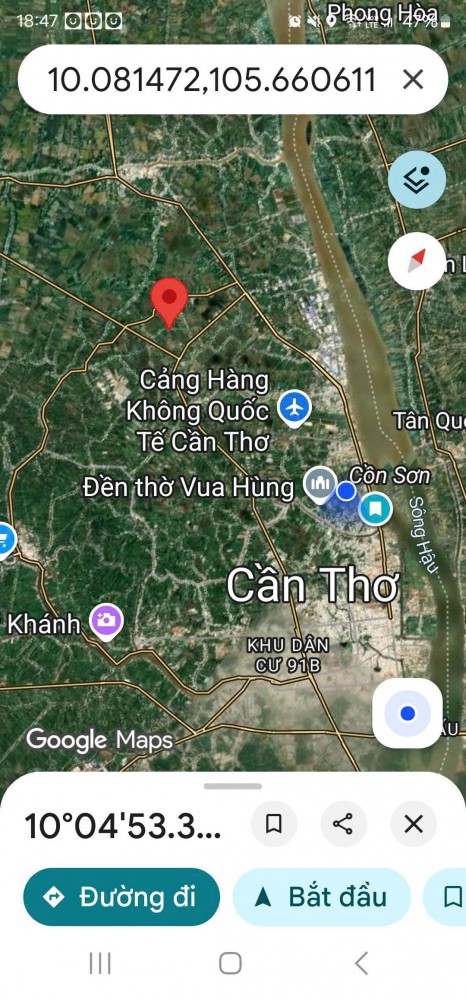 Bán đất nghĩ dưỡng trung tâm thành phố Cần Thơ giá cực rẻ 8000m2 ( Dt thực tế 9000m2) có 40m2 thổ cư.