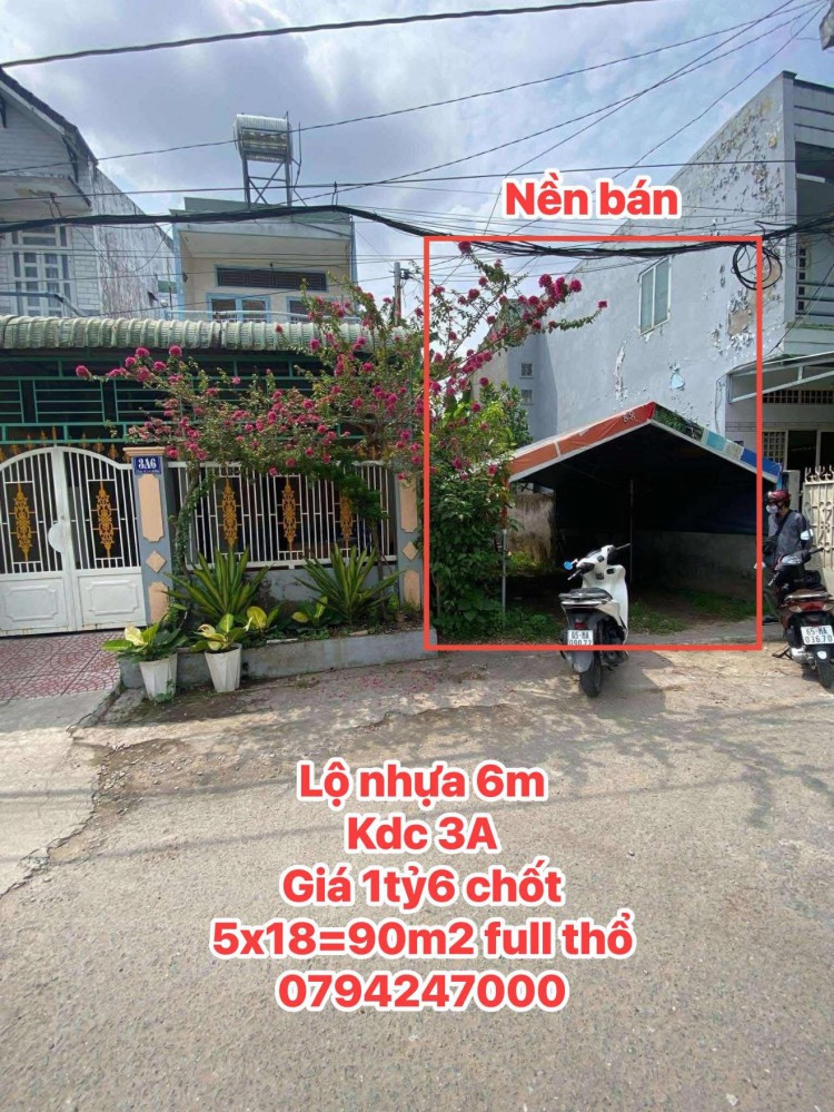 Kèo thơm nha lộ nhựa 6M Ninh kiều KDC 3A