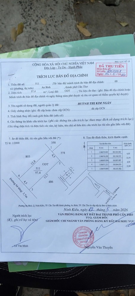 CHÍNH CHỦ BÁN NHÀ CÓ SỔ HỒNG SẴN - KDC 3A, PHƯỜNG AN BÌNH, NINH KIỀU - VÀO Ở NGAY