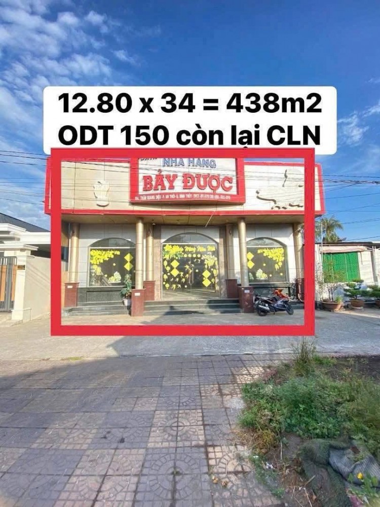 BÁN NỀN BIỆT THỰ 438m2 HẺM 154 ĐƯỜNG TRẦN QUANG DIỆU PHƯỜNG BÌNH THUỶ TP CẦN THƠ