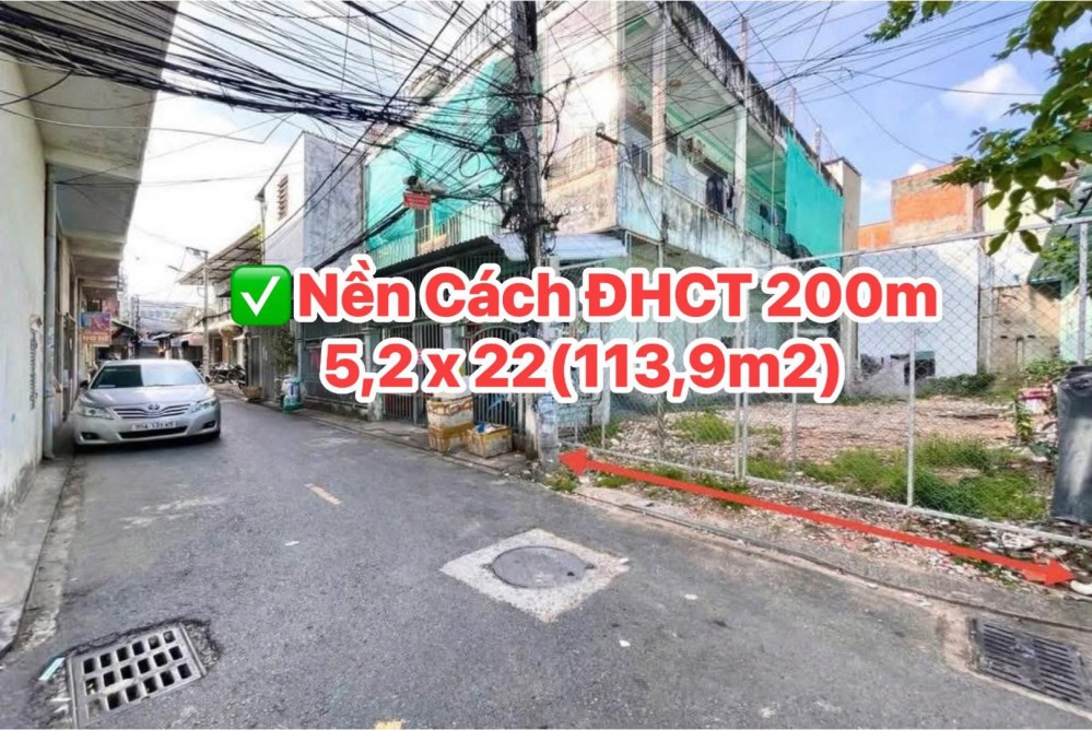 Nền hẻm Mạc Thiên Tích thông qua hẻm 15 Trần Văn Hoài - Cách ĐHCT 200m