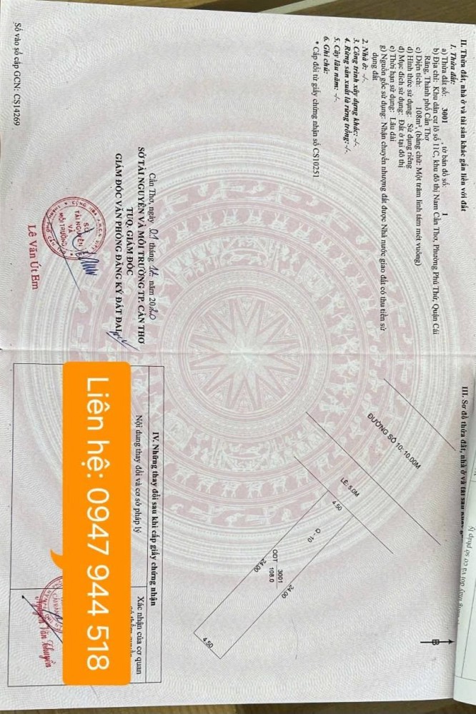 Bán nền đường số 10 (đường số 2 cũ) KDC Nông Thổ Sản