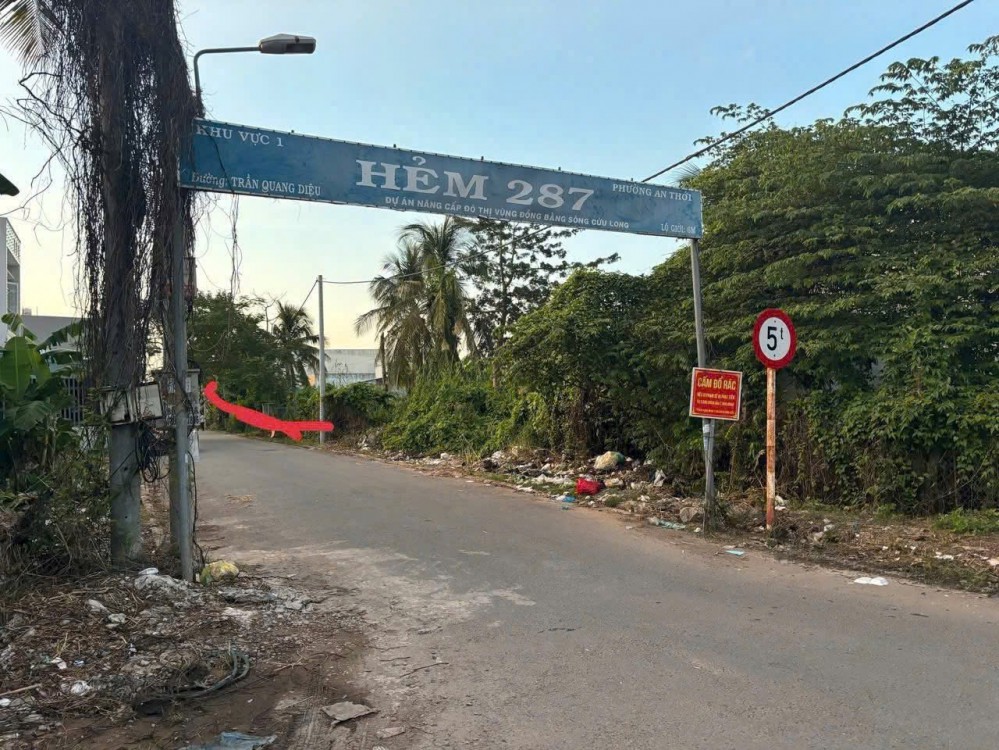 Chính Chủ bán nền Mặt Tiền hẻm 287 Trần Quang Diệu , cách đường Nguyễn Thông 20m. Giảm gần 400 triệu chốt nhanh trong tháng