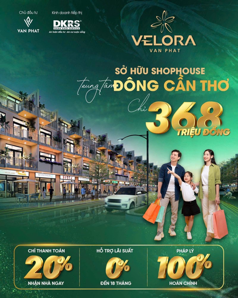 - HOT NHẤT MIỀN TÂY KHI CÓ NHÀ ĐẦU TƯ BẬT SỐNG KDC VẠN PHÁT VELORA PHÍA ĐÔNG CẦN THƠ - Mua nhà cho Cha Mẹ, đầu tư cho tương lai – Chỉ từ 368 triệu! - Nhận Booking 30..........tr để được giữ ngay vị tr