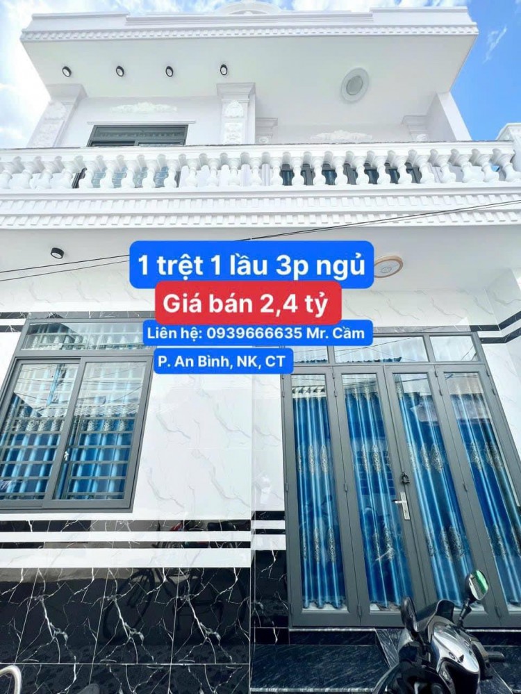 Bán Nhà mới xây 1 trệt 1 lầu (3 phòng ngủ), P. An Bình, Q. Ninh Kiều, TP. Cần Thơ.