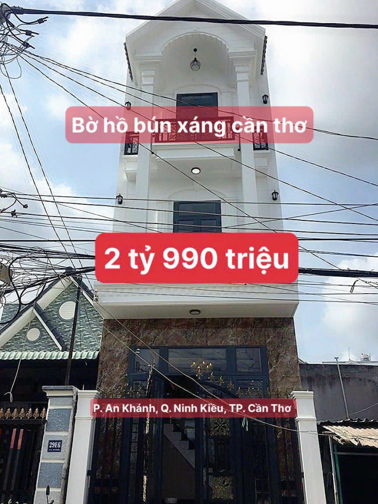 BÁN NHÀ 4P NGỦ BỜ HỒ BÚN XÁNG, P. An Khánh, Q. Ninh Kiều, TP Cần Thơ