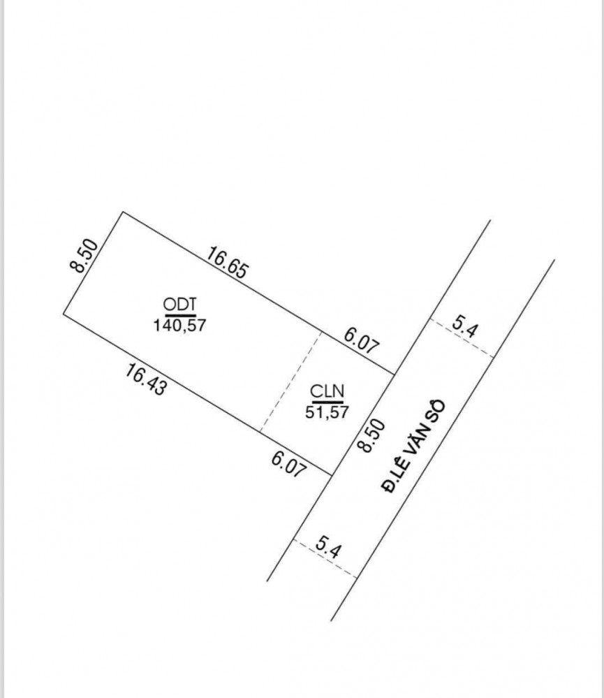 Bán đất lộ nhựa đường Lê Văn Sô Diện Tích: 8,5x22,5