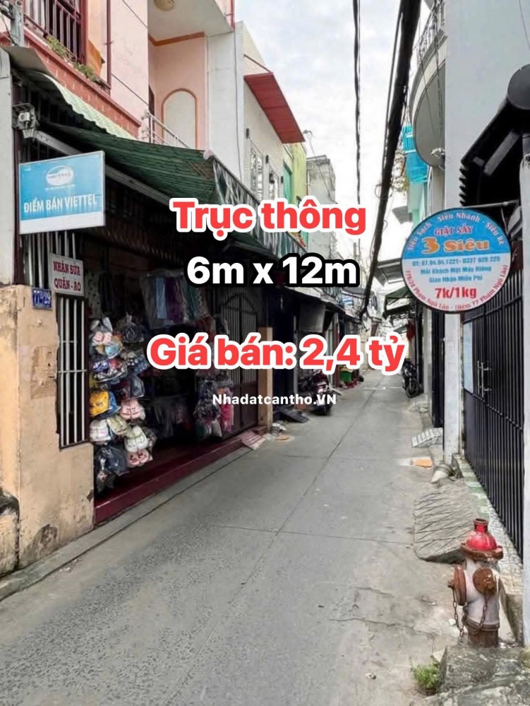 Bán nhà trục thông hẻm 54 Đường Hùng Vương 6x12