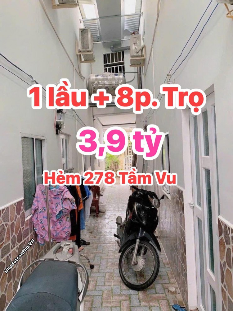 Nhà 1 lầu + 8 phòng trọ hẻm 278 tầm vu 8,8x17